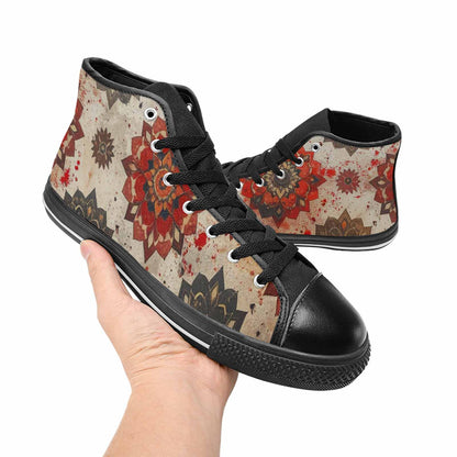 WOMEN'S Mandala High Top Canvas Vivid Custom Sneakers