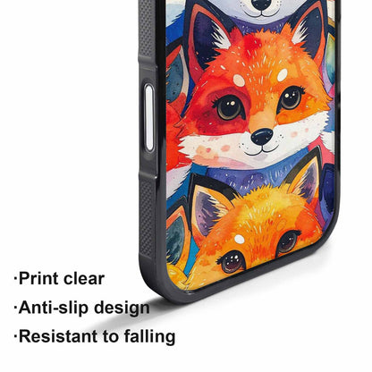 iPhone 17 Pro Case — Watercolor Kawaii Fox Faces Watercolor Abstract, Personalized Phone Case