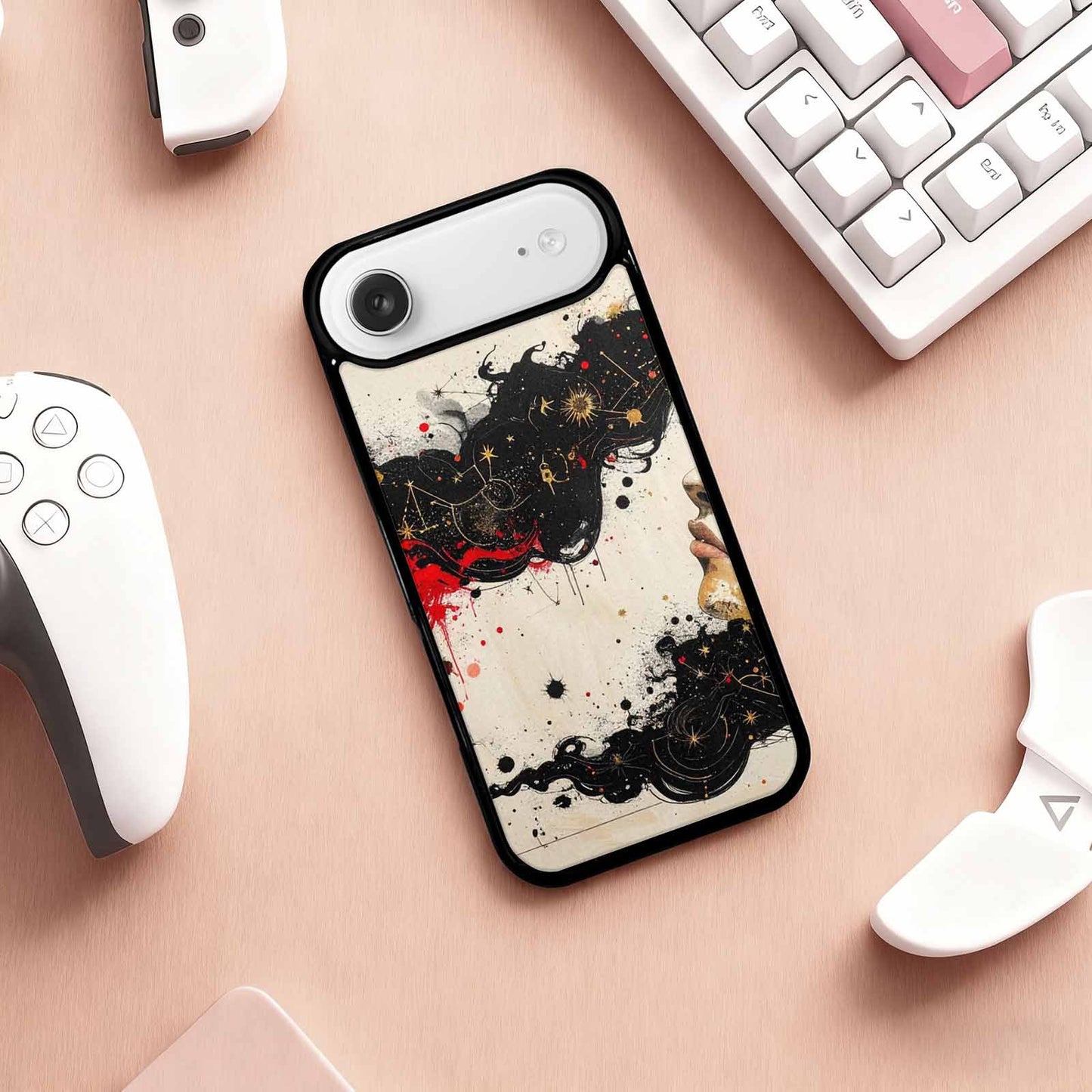 iPhone 17 Air Case — Black Red Ink Zodiac Constellation Original, Unique Phone Case Design