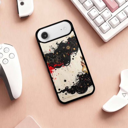 iPhone 17 Air Case — Black Red Ink Zodiac Constellation Original, Unique Phone Case Design