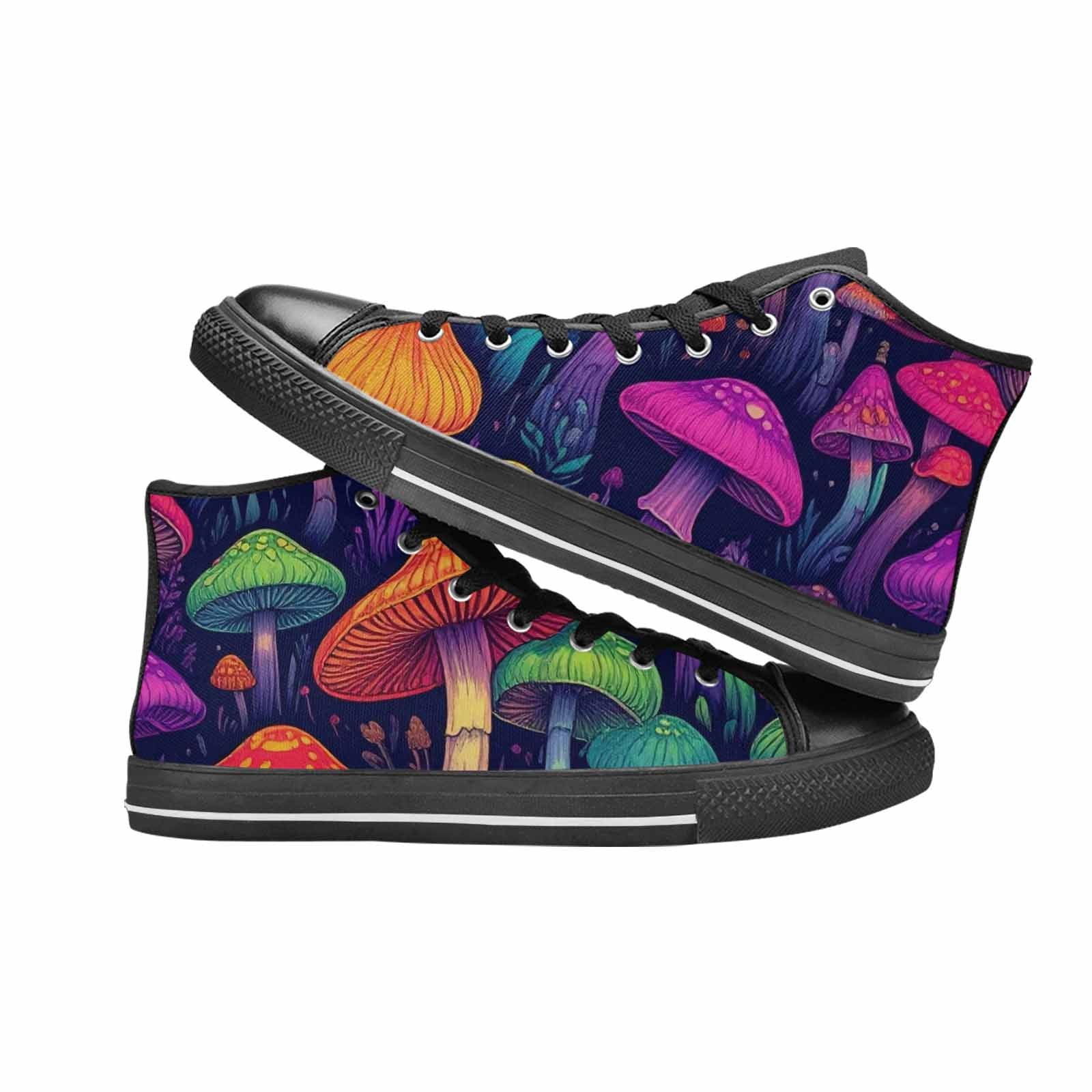 MEN'S Psychedelic Mushroom High Top Canvas Surreal Sneakers
