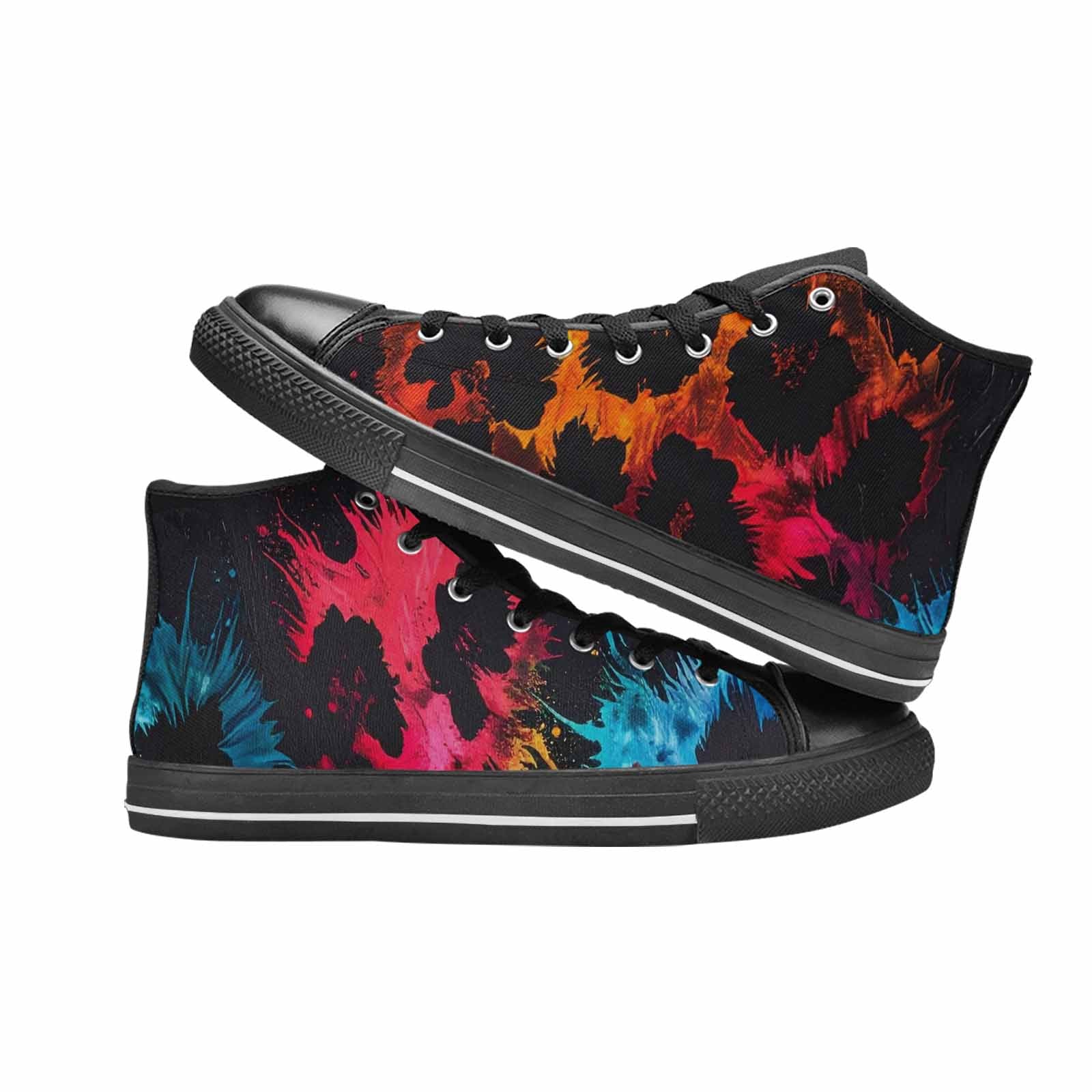 WOMEN'S Dark Animal Print High Top Canvas Aesthetic Shoes