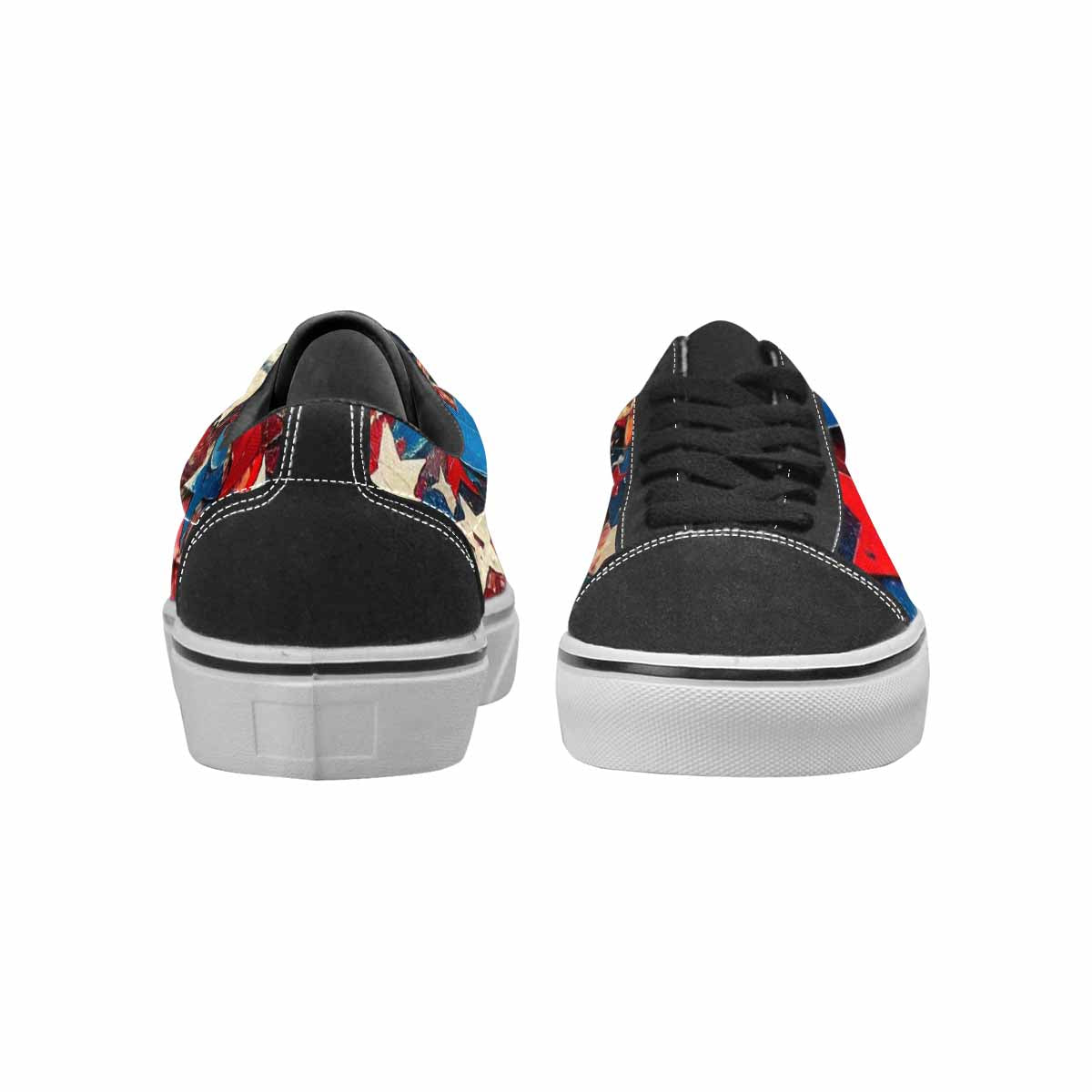 WOMEN'S Patriotic Stars Stripes Lace-Up Canvas Cottagecore Custom Sneakers