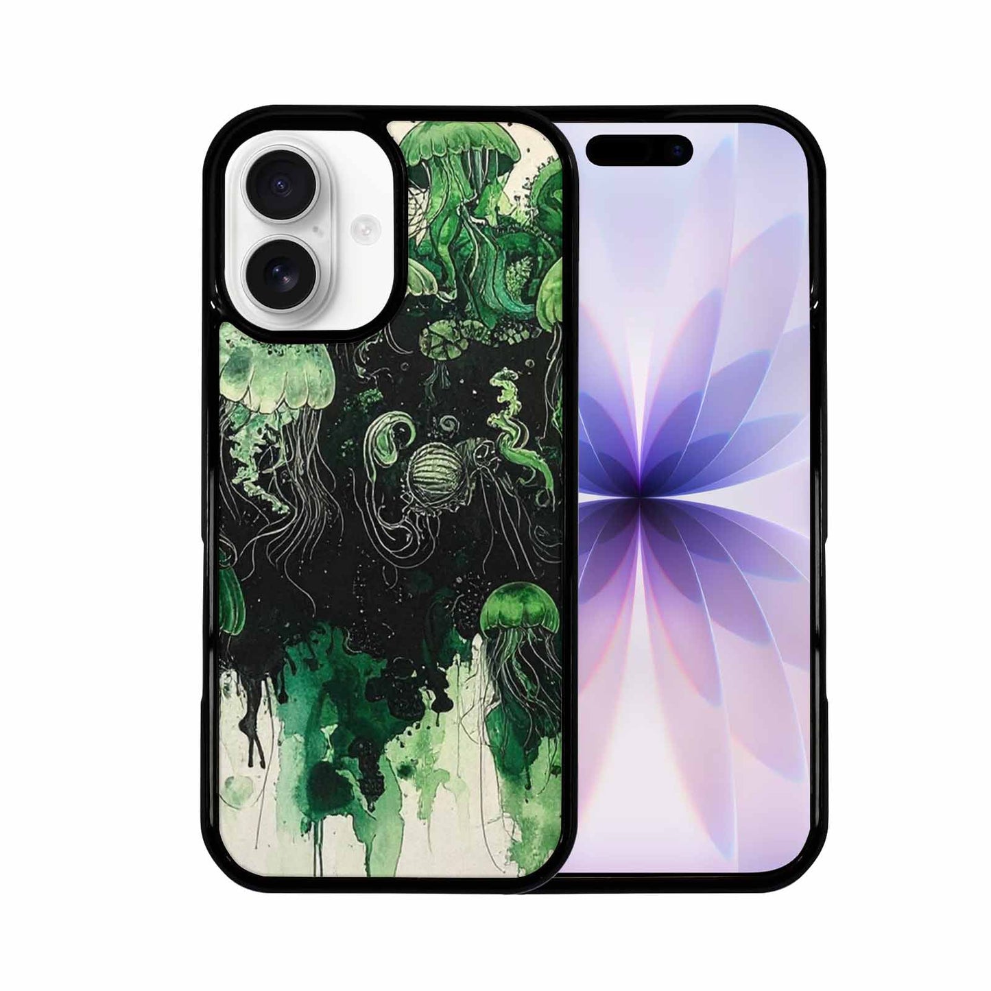 iPhone 17 Case — Sea Creature Burst Black Original Art, Custom Print Case Cover