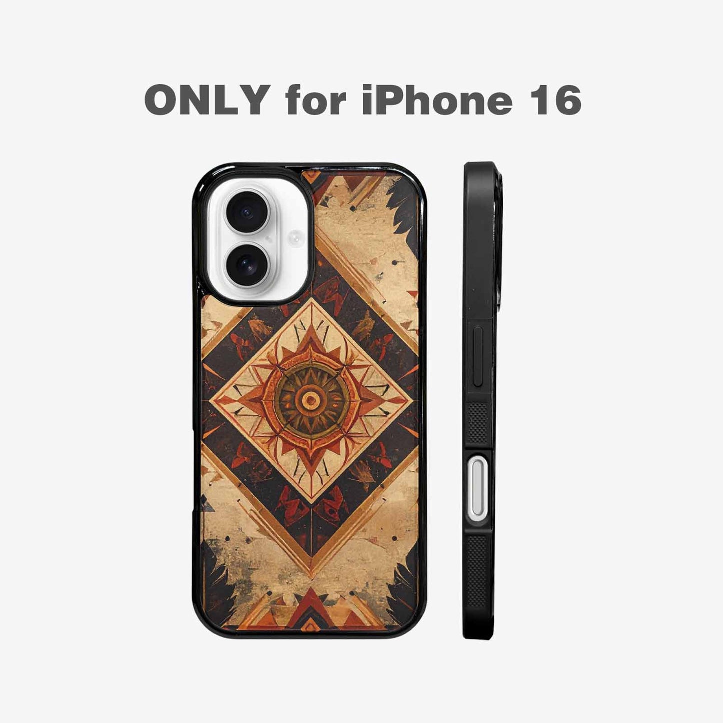 iPhone 16 Case — Native American Geometric Pattern Arrows Feathers, Personalized Phone Case