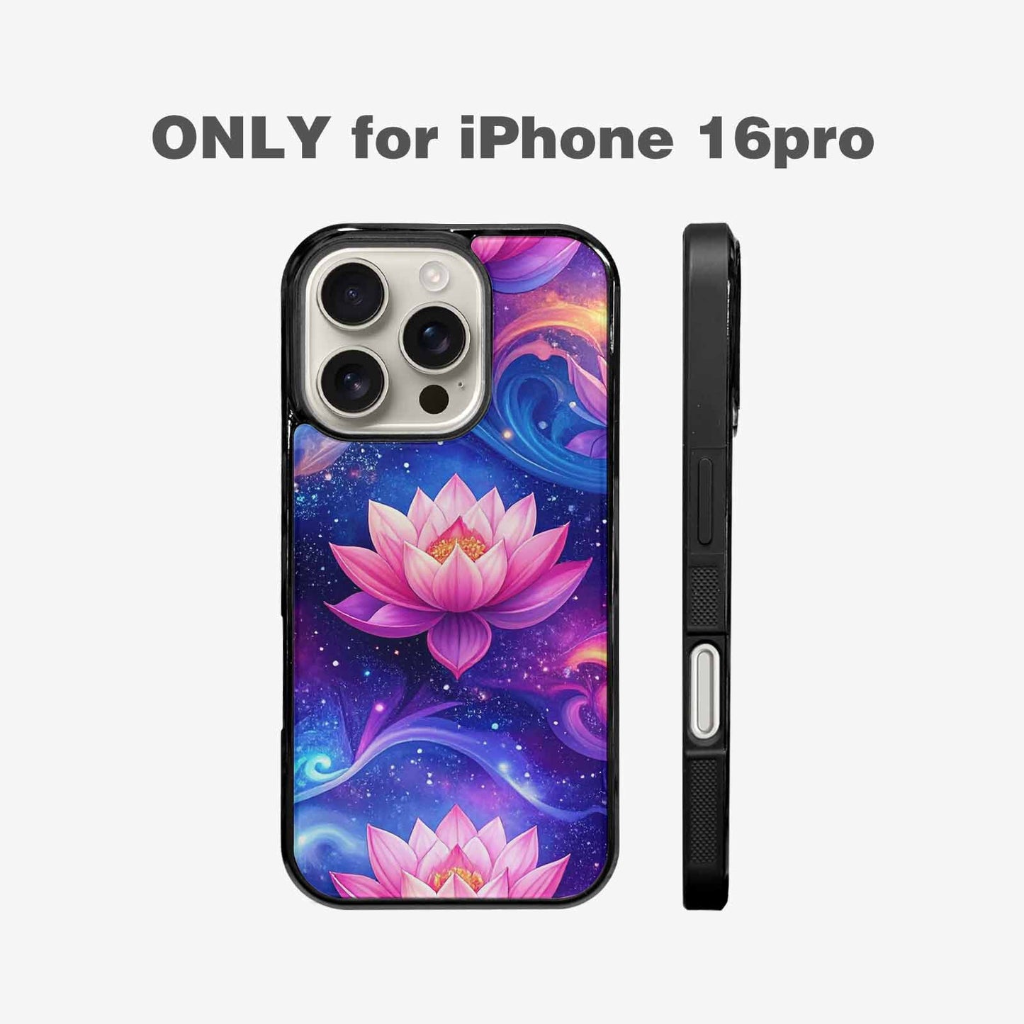 iPhone 16 Pro Case — Lotus Galaxy Art Seamless Pattern Vibrant, Custom Art Phone Cover