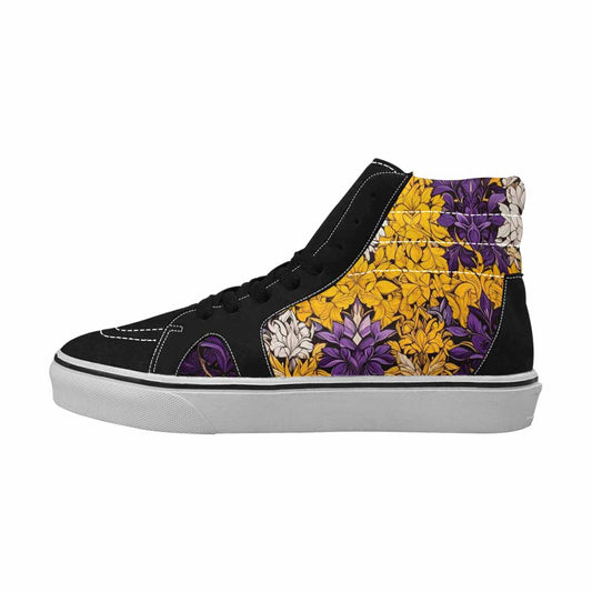 MEN'S Nonbinary Flag Color High Top Canvas Neon Fantasy Custom Shoes