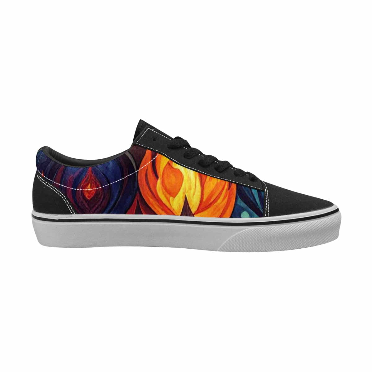 MEN'S Fire Flame Canvas Lace-Up Neon Fantasy Shoes