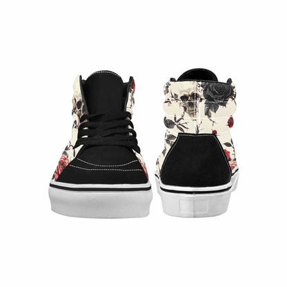 WOMEN'S Skulls - Roses High Top Canvas Wallpaper Art Shoes