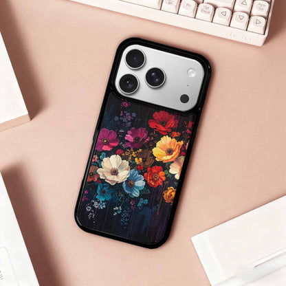 iPhone 17 Pro Case — Shadowy Glitch Floral Pattern Hundreds Floral, Unique Phone Case Design
