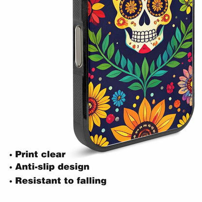 iPhone 15 Pro Max Case — Sunflowers And Skulls, Custom Made Phone Cover