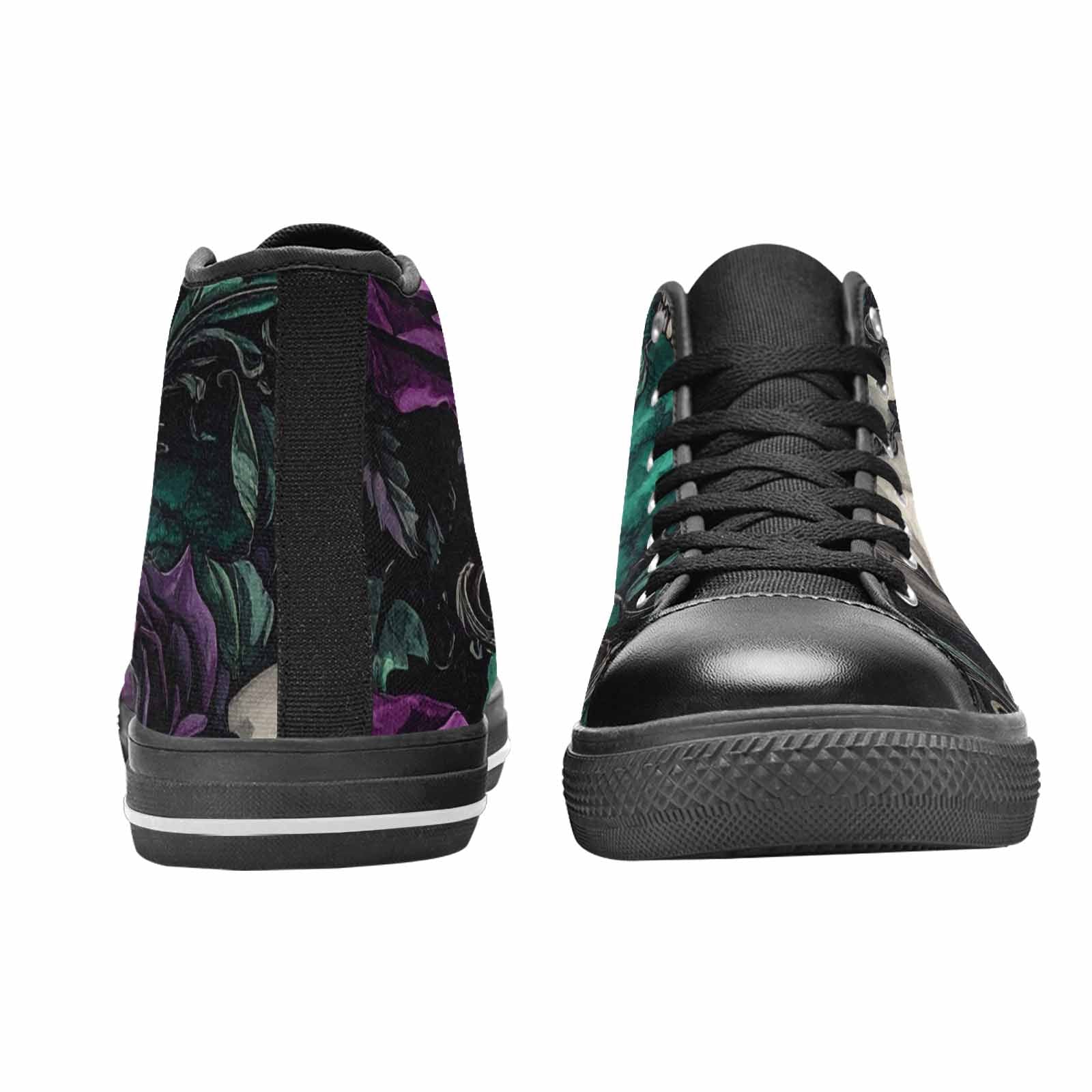 MEN'S Skulls Roses Gothic Filigree High Top Canvas Cottagecore Sneakers