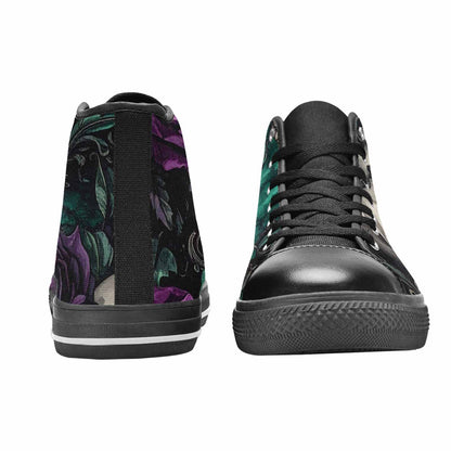 MEN'S Skulls Roses Gothic Filigree High Top Canvas Cottagecore Sneakers
