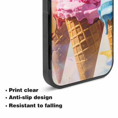 iPhone 15 Plus Case — Collage Of Overlapping Waffle Cone Icecream, Custom Phone Case