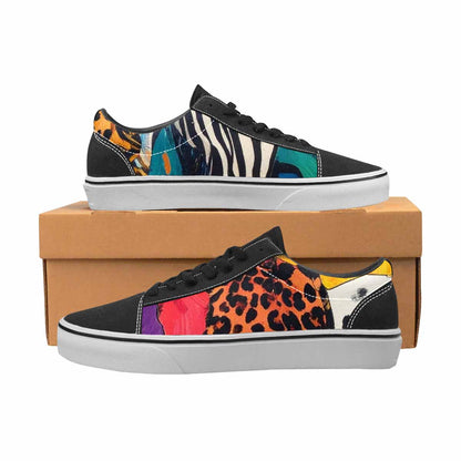 WOMEN'S Animal Print Lace-Up Canvas Melting Art Custom Sneakers
