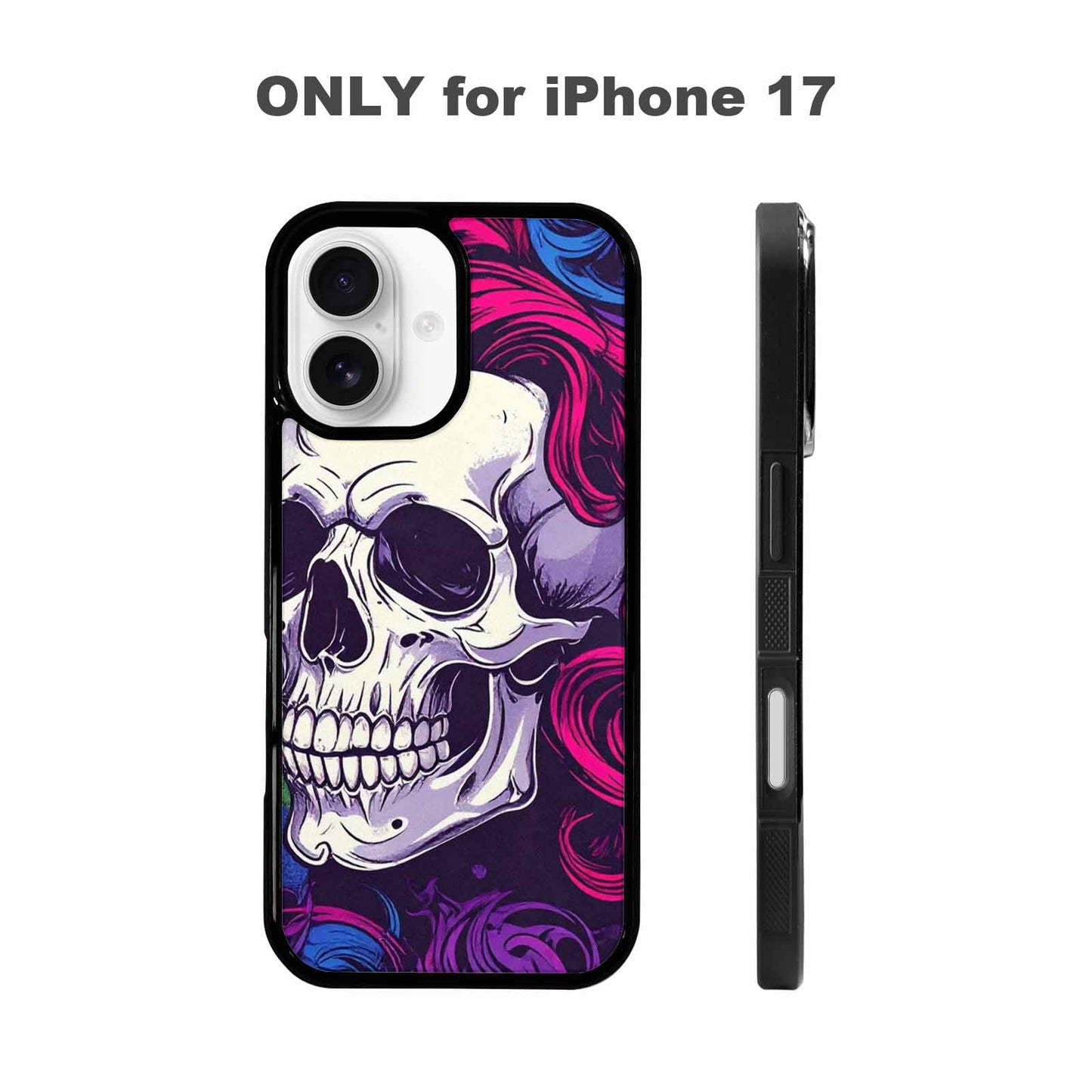 iPhone 17 Case — Pride Flag Skulls Seamless Gothic Skulls, Custom Art Phone Cover
