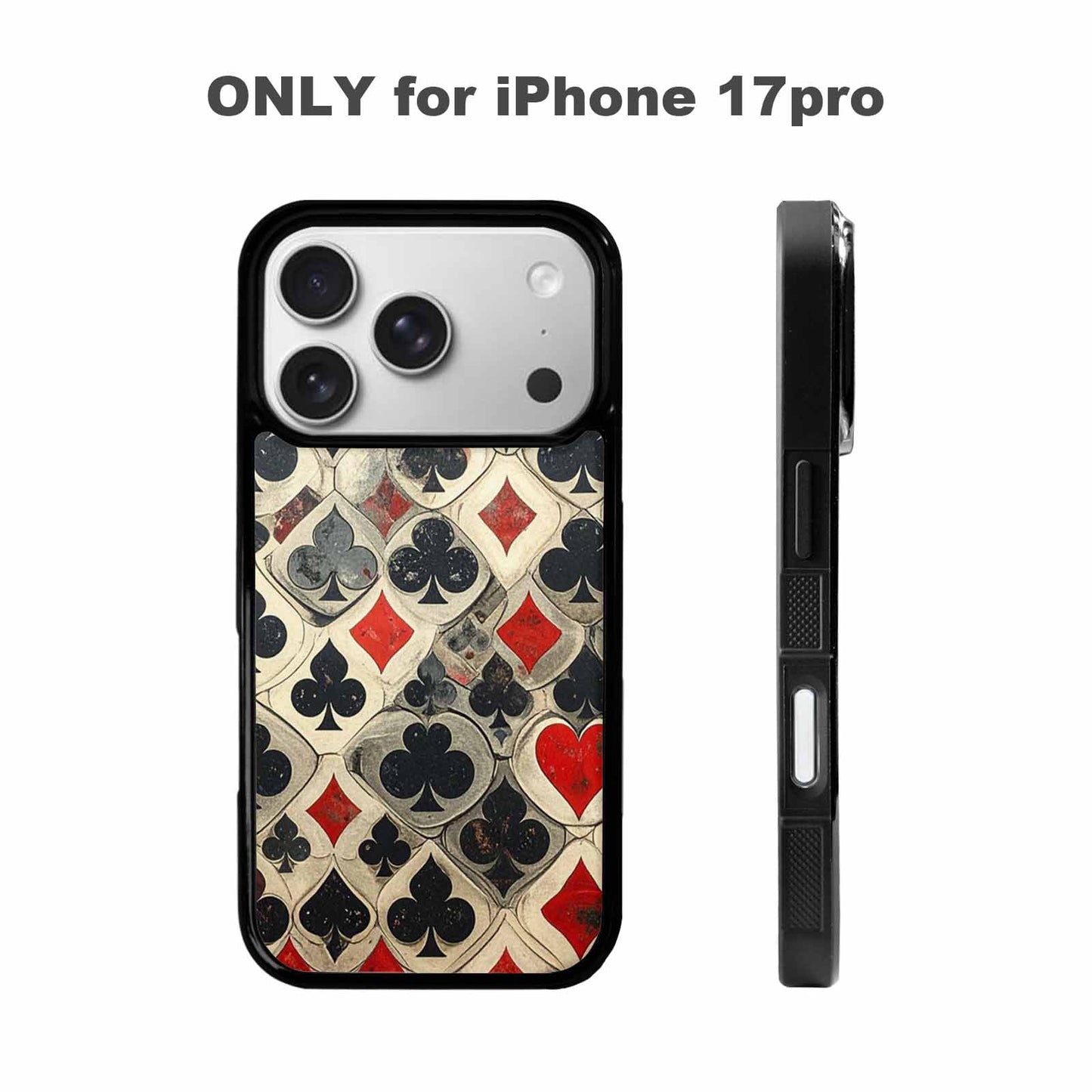 iPhone 17 Pro Case — Small Playing Card Suit Pattern Original, Custom Phone Case