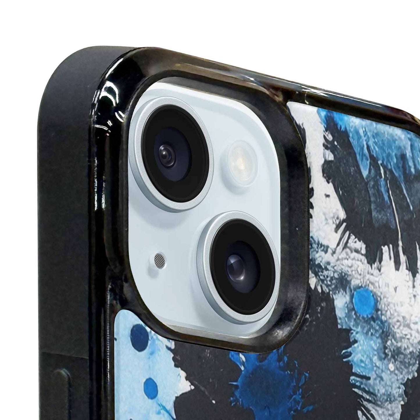 iPhone 15 Plus Case — Animal Print Black Blue Ink Animal, Personalized Phone Case