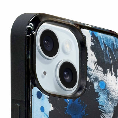 iPhone 15 Plus Case — Animal Print Black Blue Ink Animal, Personalized Phone Case