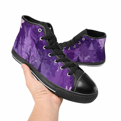 WOMEN'S Military Camouflage Blotch High Top Canvas Vibrant Chaos Shoes