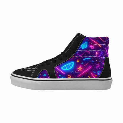 MEN'S 80s Retro Motif High Top Canvas Surreal Custom Shoes