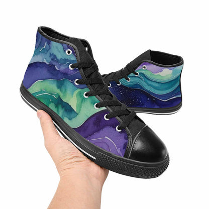 MEN'S Galaxy Aurora Nebula High Top Canvas Grunge Sneakers