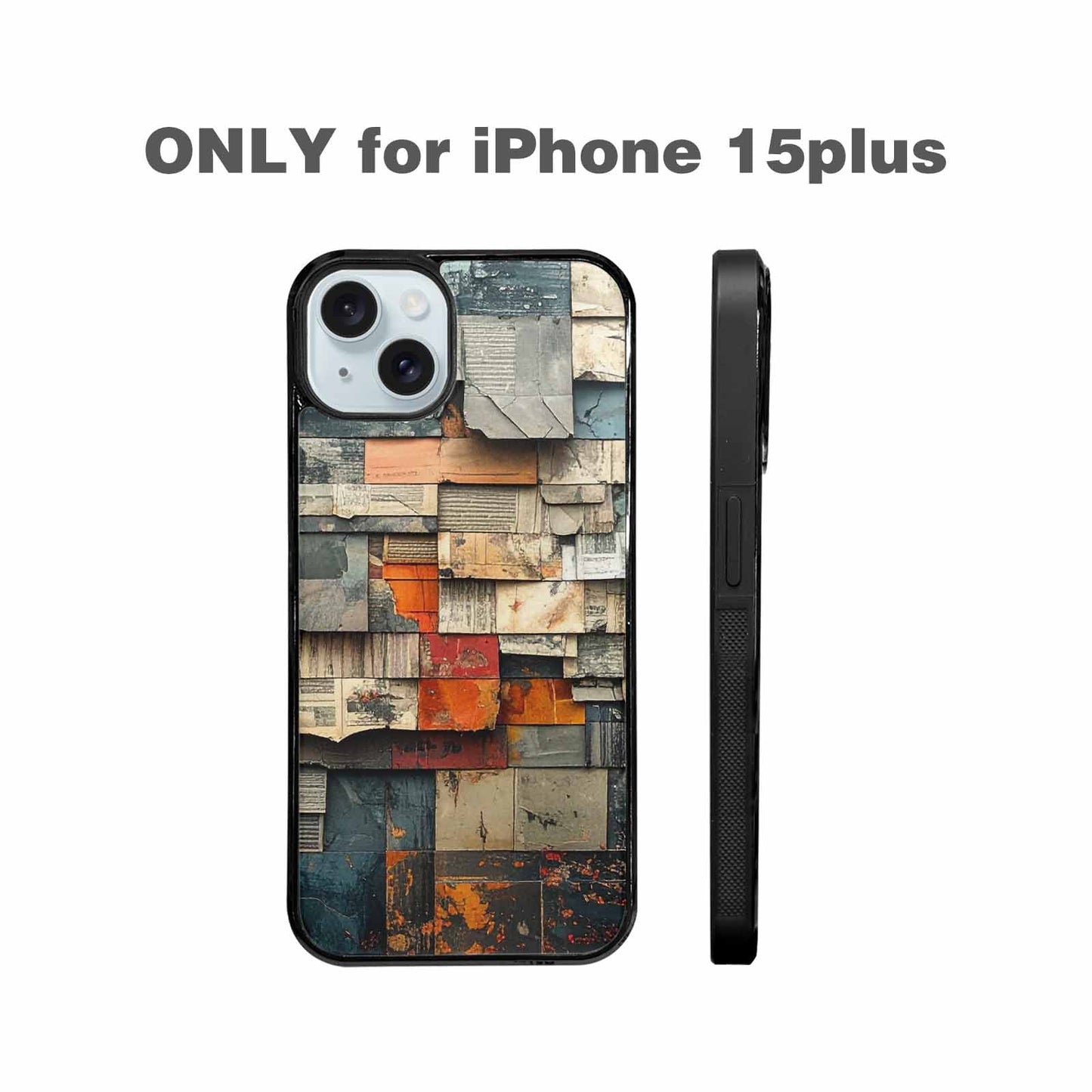 iPhone 15 Plus Case — Distressed Grunge Texture Pattern Hundreds Of, Custom Art Phone Cover