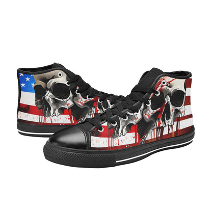 MEN'S Patriotic Skulls Men’S High Top Canvas Dreamcore Custom Shoes
