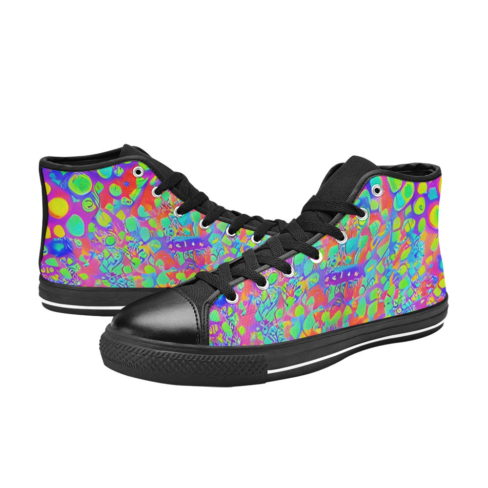WOMEN'S Cc Acid Bath Art High Top Canvas Dark Academia Custom Shoes