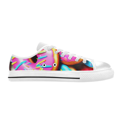 WOMEN'S Cc Donut Art Canvas Dark Academia Custom Sneakers