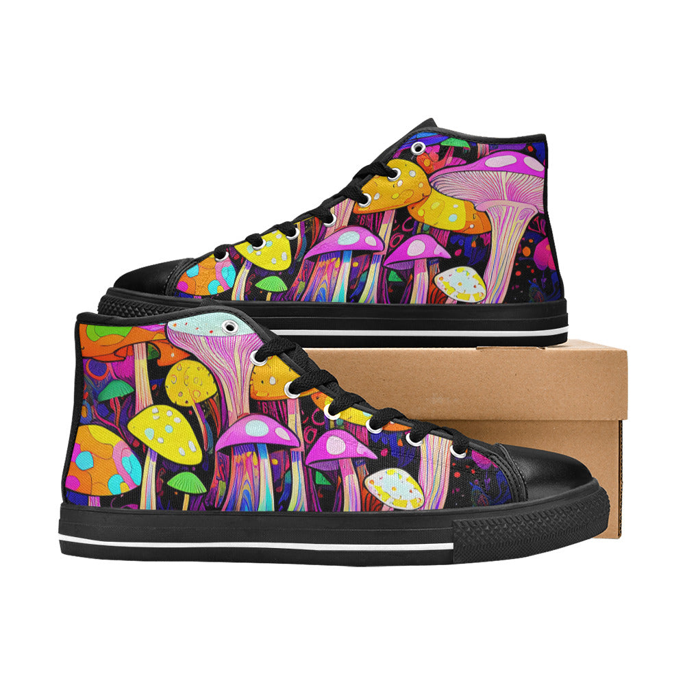 MEN'S Magic Mushrooms Art 5 High Top Canvas Y2K Sneakers