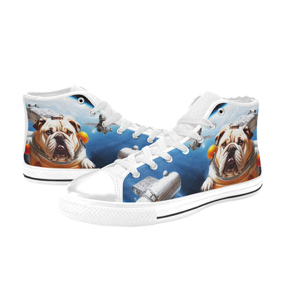 MEN'S Space Dog Men’S High Top Canvas Wallpaper Art Sneakers