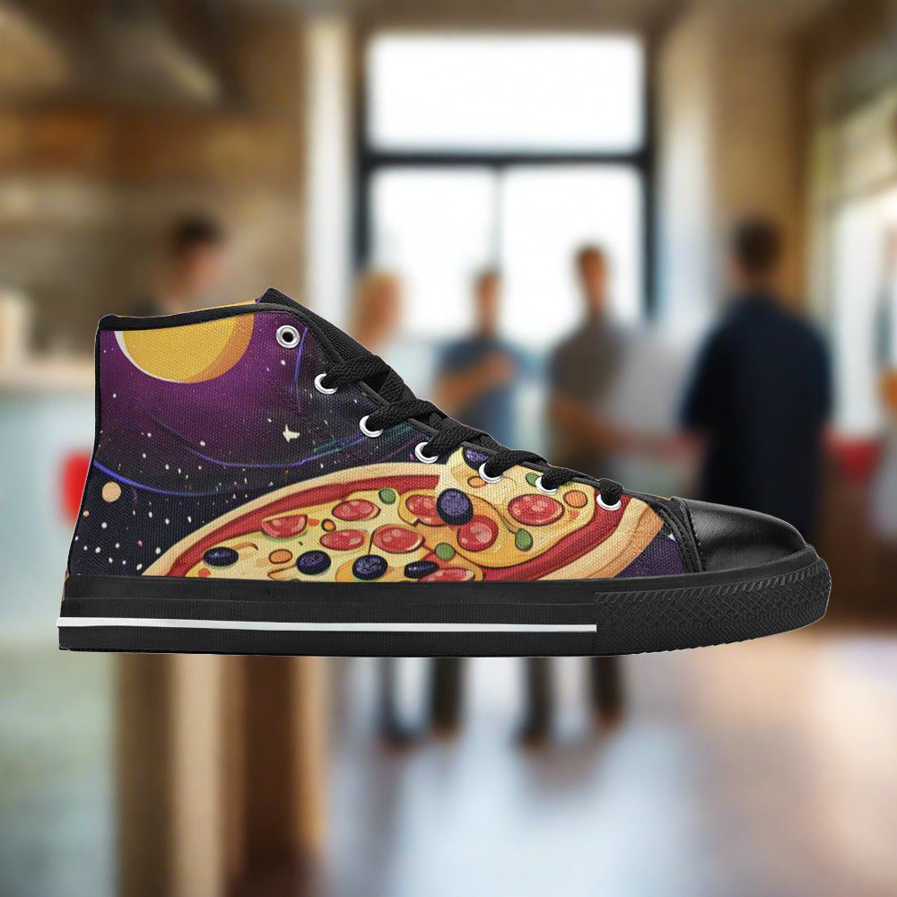 Peacock Crimson Black Unique MEN Bold Art - Freaky Shoes | Custom Art Sneakers