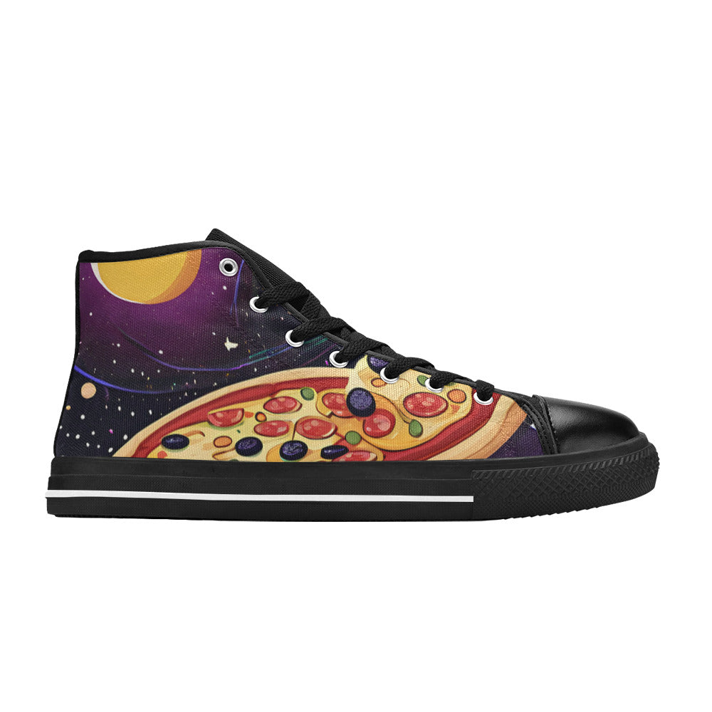 MEN'S Pizza Space Men’S High Top Canvas Aesthetic Custom Sneakers