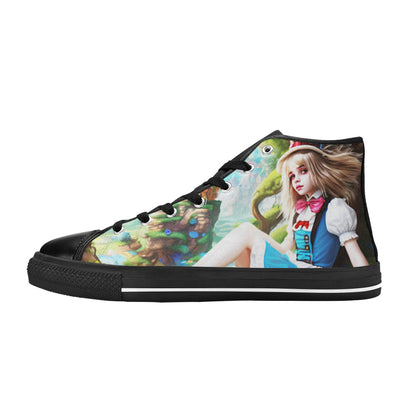 MEN'S Acid Creepy Wonderland Psychedelic High Top Canvas Surreal Custom Shoes