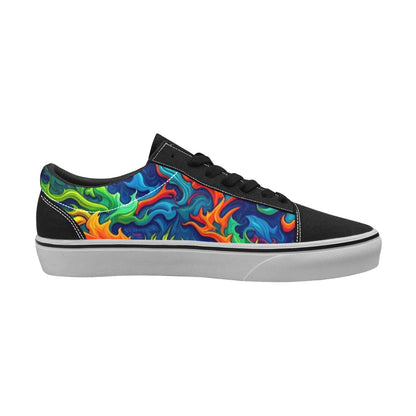 MEN'S Psychedelic Camo Rhythm Low Top Skateboarding Dark Academia Sneakers