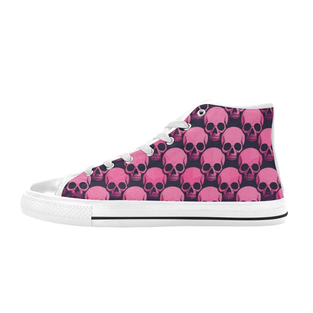 WOMEN'S Skull Underground Comix Black High Top Canvas Grunge Custom Sneakers
