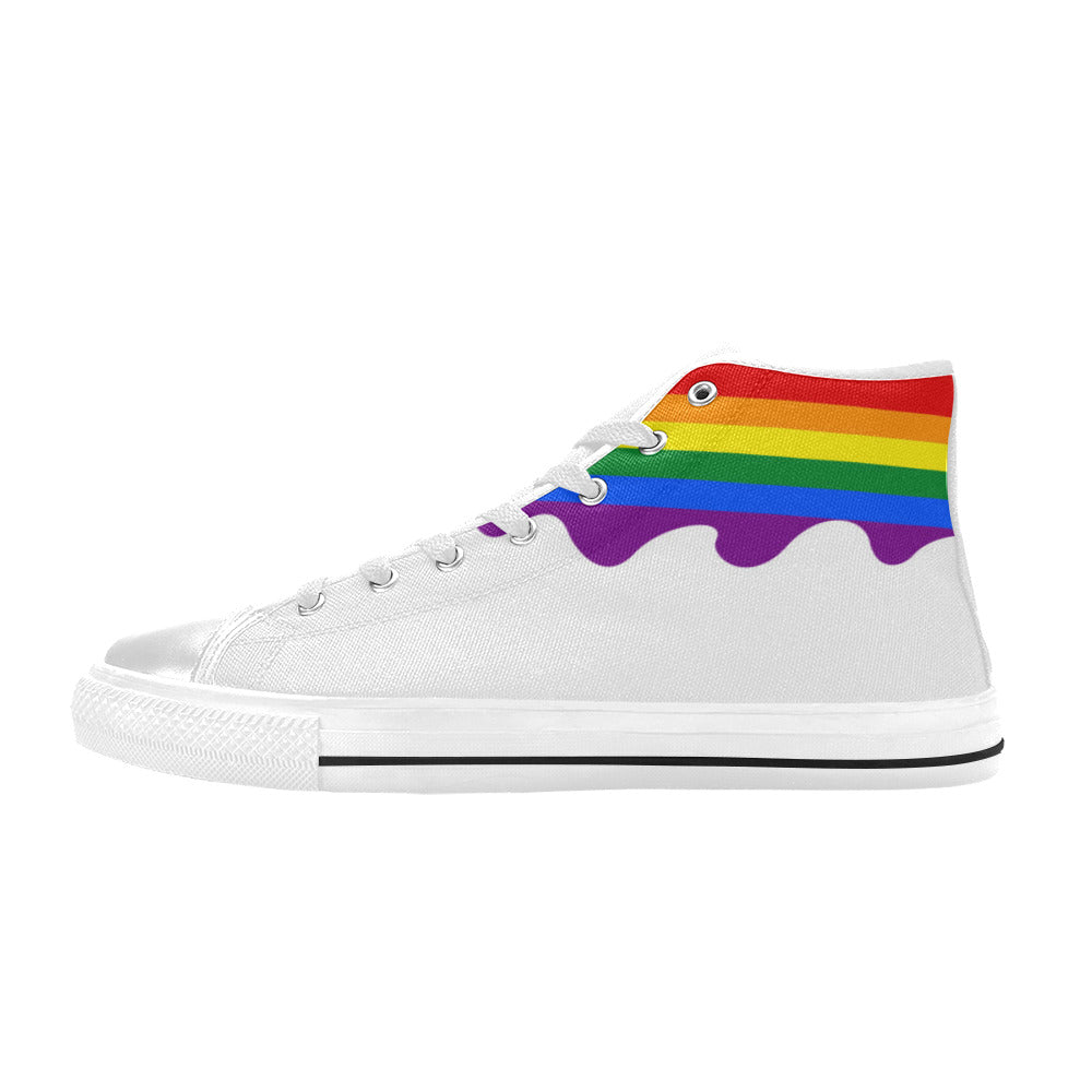 MEN'S Cc Pride Lgbt Flag High Top Canvas Grunge Custom Shoes