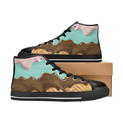 WOMEN'S Cc Ice Cream Art High Top Canvas Cottagecore Custom Sneakers