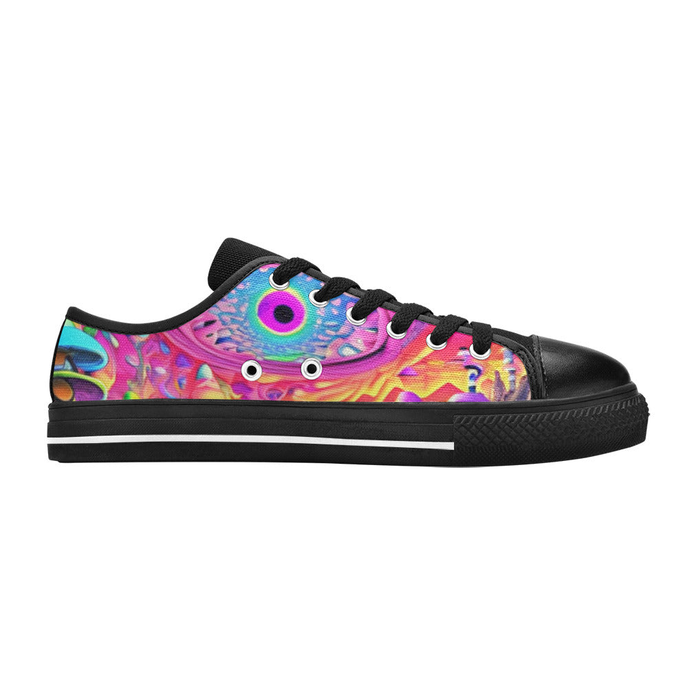 MEN'S Trippy Acid World Art Canvas Grunge Custom Sneakers