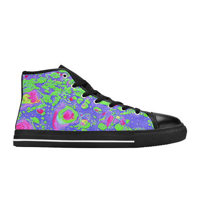MEN'S Cc Acid Bath Art High Top Canvas Wallpaper Art Sneakers