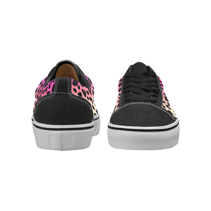 MEN'S Gradient Leopard Print Low Top Skateboarding Wallpaper Art Shoes