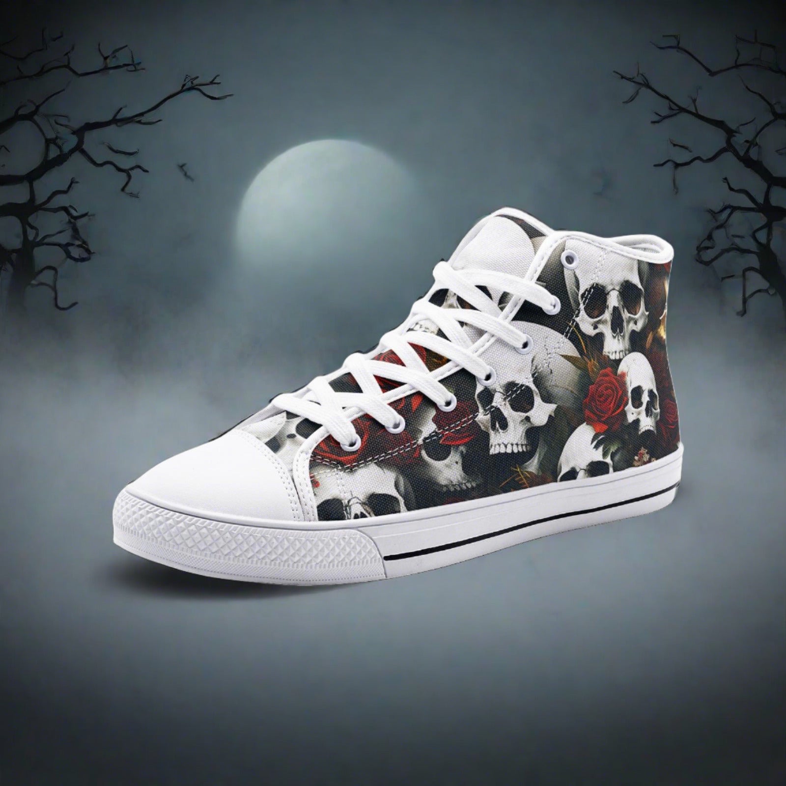 Cherry Blossom Dark Cosmic Unique Bold Art - Freaky Shoes | Custom Art Sneakers