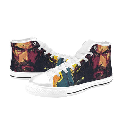 WOMEN'S Jesus_Ht_11 High Top Canvas Grunge Custom Sneakers