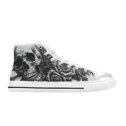 MEN'S Dark Crown Skull Gothic High Top Canvas Wallpaper Art Shoes