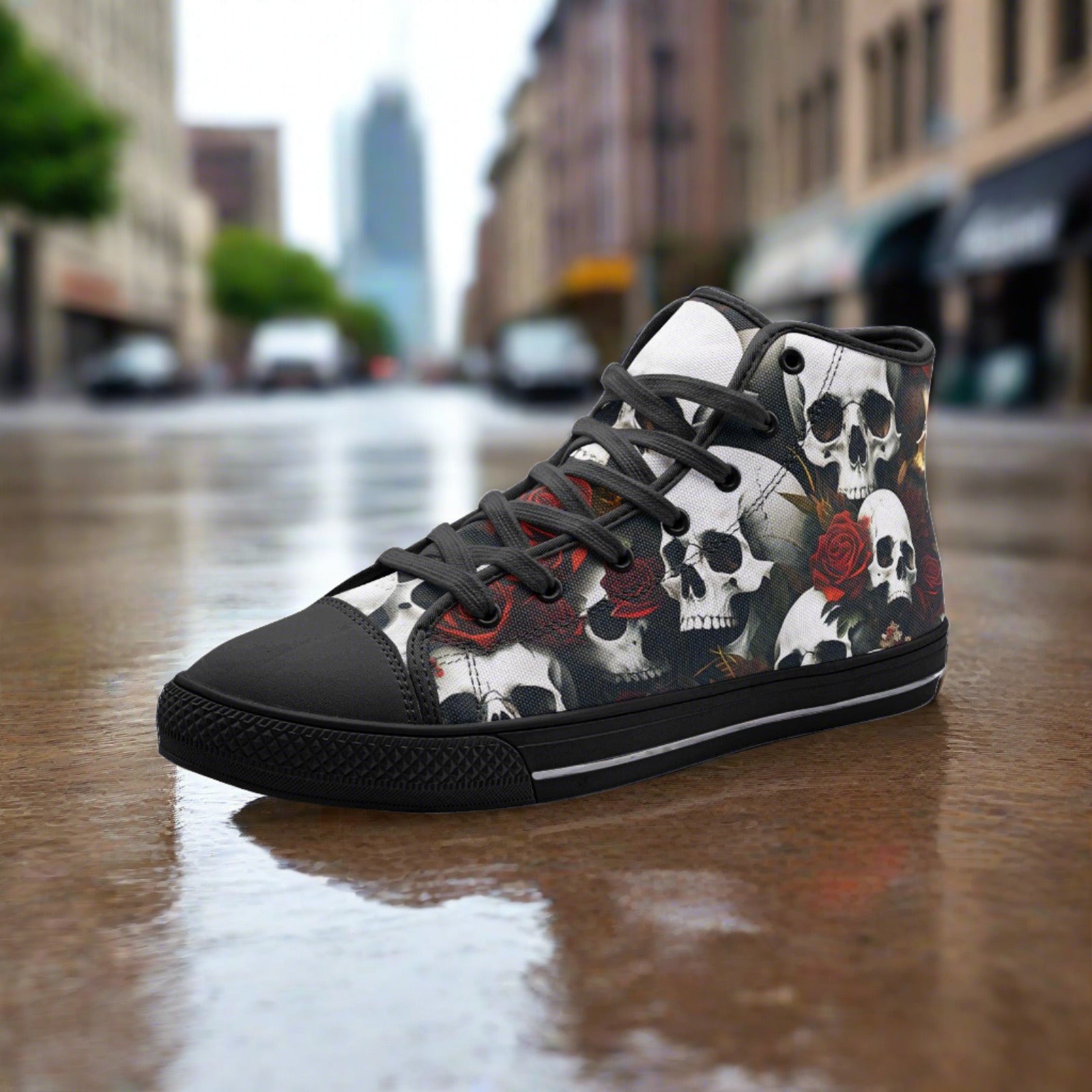 Cherry Blossom Dark Cosmic Unique Bold Art - Freaky Shoes | Custom Art Sneakers