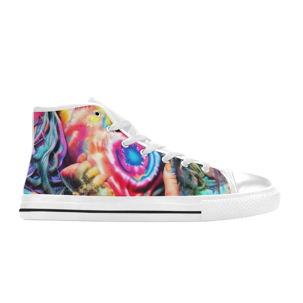 MEN'S Cc Tie Dye Woman High Top Canvas Surreal Custom Shoes