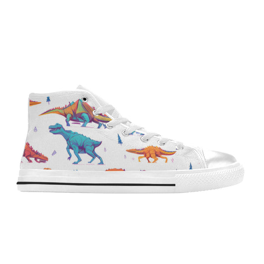 MEN'S Dino Print Art Men’S High Top Canvas Dreamcore Sneakers