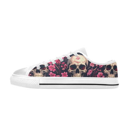 WOMEN'S Skull Cherry Blossom Low Top Canvas Dreamcore Custom Shoes