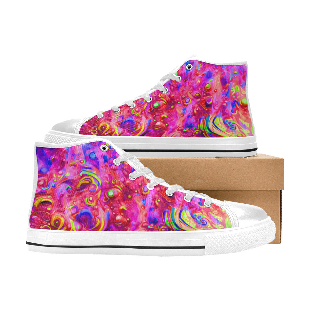 WOMEN'S Cc Acid Bath Art High Top Canvas Dark Academia Sneakers